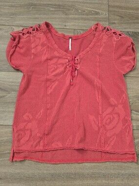 Free People Crocheted Tee, M